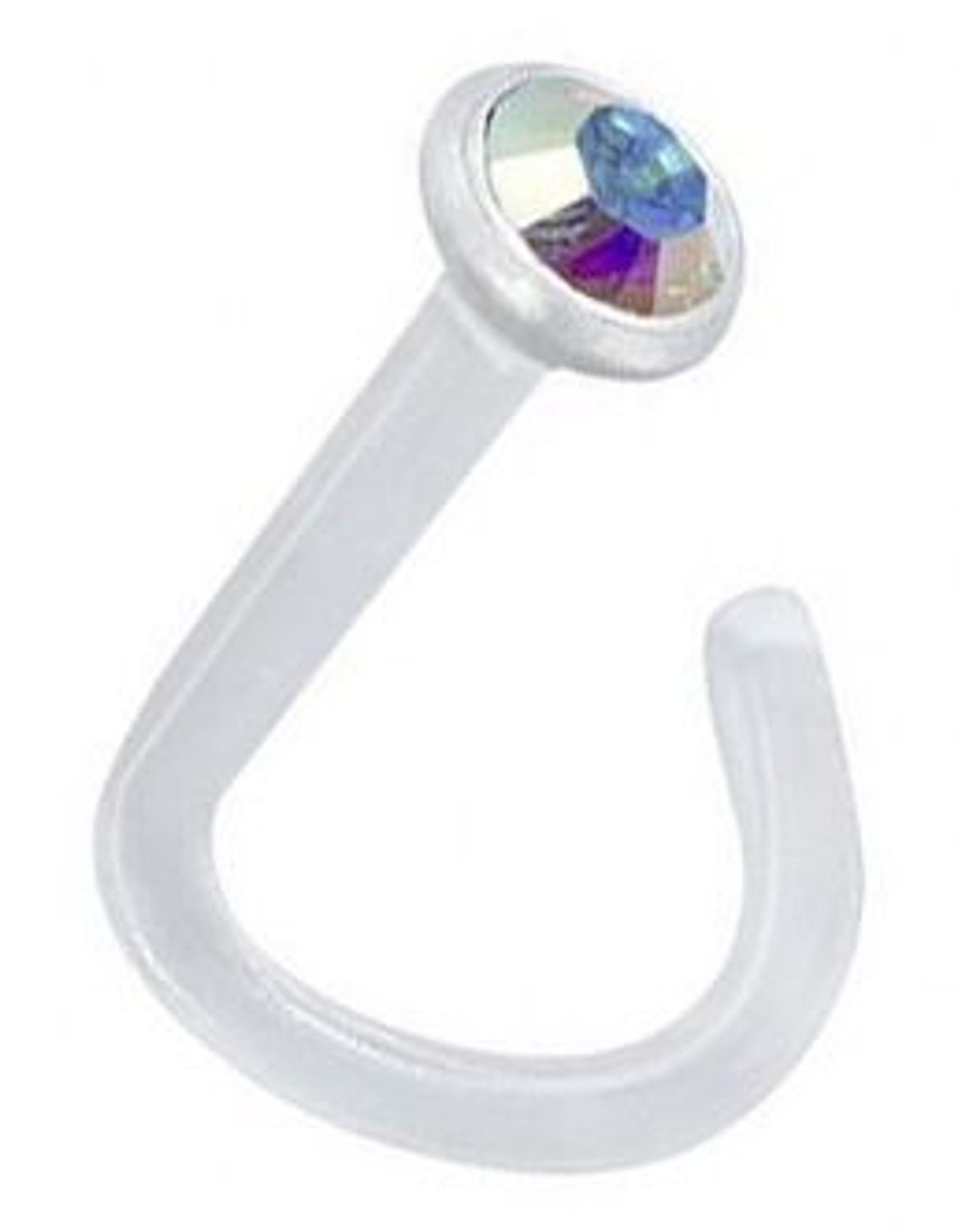 Kolczyk do nosa z kryształkiem Swarovski DIA-PN135 B-OPALIZUJĄCY – bioplast zakręcony, hipoalergiczny.jpg